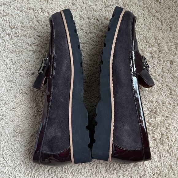 Donald Pliner Women's Clio Dark Brown Suede Patent Trim Loafers Size 7.5 M - Picture 4 of 9